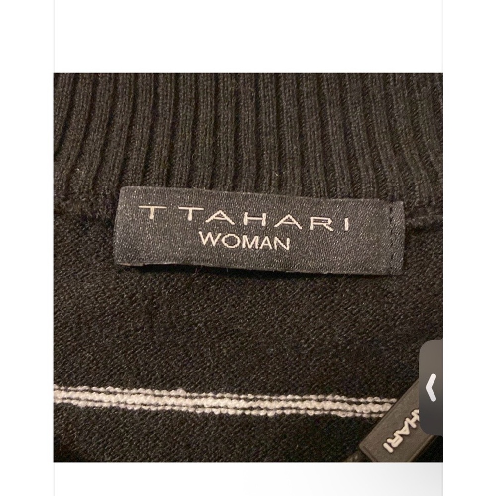 T Tahari Black and White Grid Sweater Women’s Size 1x - Picture 2 of 10